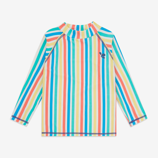 Striped long-sleeved top in rainbow hues. A playful and vibrant addition to any wardrobe.